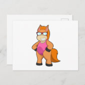 Carte Postale Cheval avec Lunettes de Soleil (Devant / Derrière)