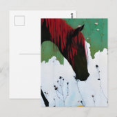 Carte Postale Cheval avec un Mane Rouge (Devant / Derrière)