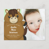 Carte Postale Cheval Baby shower vert (Devant)