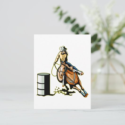 Carte Postale Cheval Barrel Racing (Debout devant)