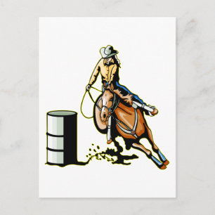 Carte Postale Cheval Barrel Racing