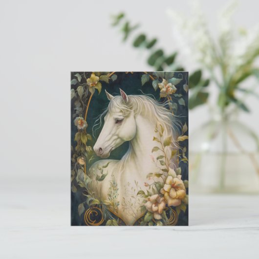 Carte postale Cheval Blanc (Debout devant)