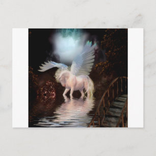 Carte Postale Cheval blanc d'ange Abstrait