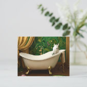 Carte Postale Cheval blanc dans une baignoire (Debout devant)