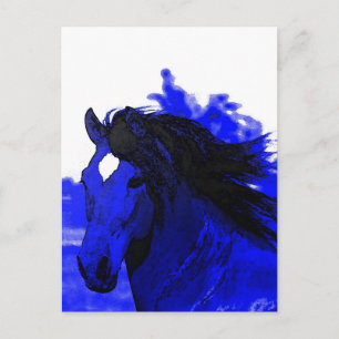 Carte Postale Cheval bleu