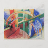 Carte Postale Cheval bleu avec arc-en-ciel par Franz Marc (Devant)