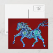 Carte Postale Cheval bleu peint (Devant / Derrière)