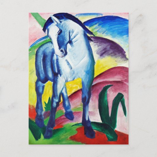 Carte Postale Cheval bleu, tableau de Franz Marc (Devant)