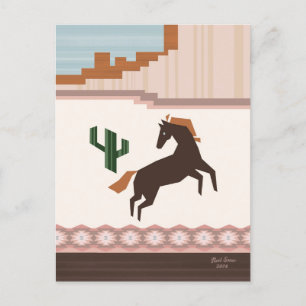 Carte Postale Cheval Brown sauvage du sud-ouest blanc