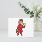 Carte Postale Cheval champion avec trophée (Debout devant)