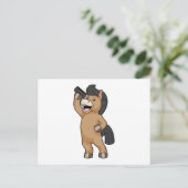 Carte Postale Cheval coiffeur avec peigne (Debout devant)
