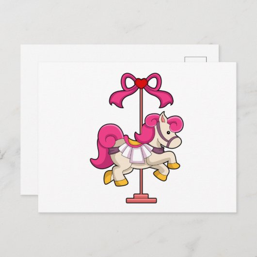 Carte Postale Cheval comme cheval de carrousel.PNG (Devant / Derrière)