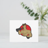 Carte Postale Cheval comme culturiste avec haltère (Debout devant)