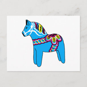 Carte Postale Cheval Dala Bleu