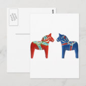 Carte Postale Cheval Dala Rouge et Bleu (Devant / Derrière)
