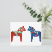 Carte Postale Cheval Dala Rouge et Bleu (Debout devant)
