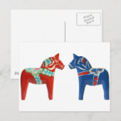 Carte Postale Cheval Dala Rouge et Bleu (Devant / Derrière)