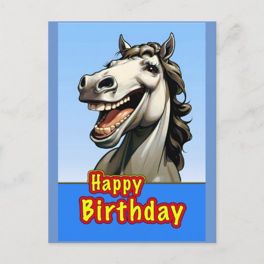 Carte Postale cheval d'anniversaire (Devant)