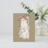 Carte Postale Cheval dans un bandeau (Debout devant)