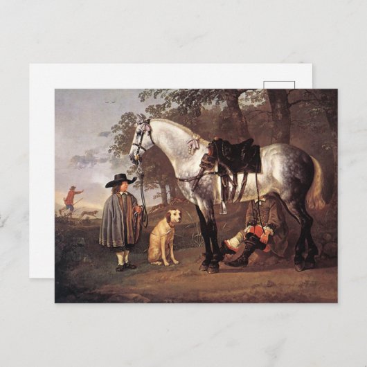 Carte Postale Cheval dans un paysage Aelbert Cuyp (Devant / Derrière)