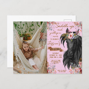 Carte Postale Cheval d'aquarelle d'anniversaire