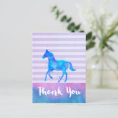 Carte Postale Cheval d'aquarelle sur le Merci horizontal de (Debout devant)