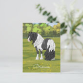 Carte Postale Cheval d'attelage de la bandelette tzigane noire d (Debout devant)