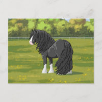 Cheval d'attelage noir et blanc de la bannière Tzi