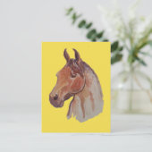 Carte Postale Cheval de baie sur Jaune (Debout devant)