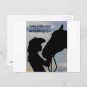 Carte Postale Cheval de baiser de fille (Devant / Derrière)