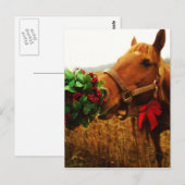 Carte Postale Cheval de baiser sous Mistletoe (Devant / Derrière)