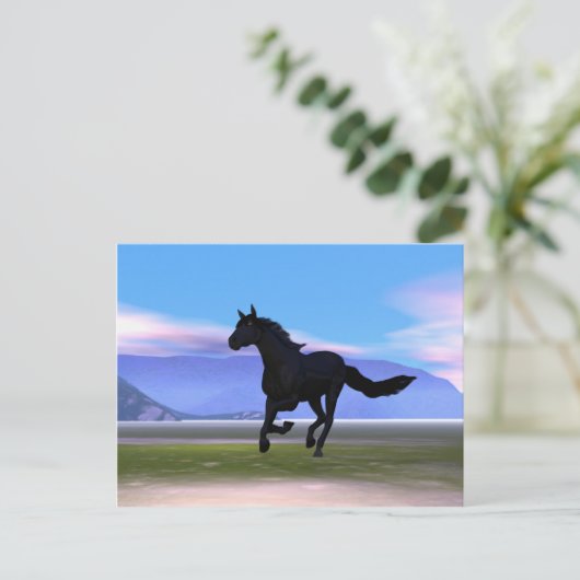 Carte Postale Cheval de Black Galloping (Debout devant)