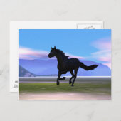 Carte Postale Cheval de Black Galloping (Devant / Derrière)