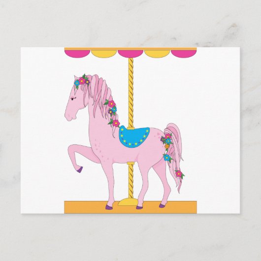 Carte Postale Cheval de carrousel (Devant)