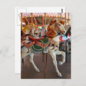 Carte Postale Cheval de carrousel,2 (Devant / Derrière)