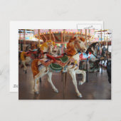 Carte Postale Cheval de carrousel,2 (Devant / Derrière)