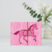 Carte Postale Cheval de carrousel - Fuchsia rose (Debout devant)