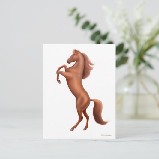 Carte postale Cheval de châtaignes (Debout devant)