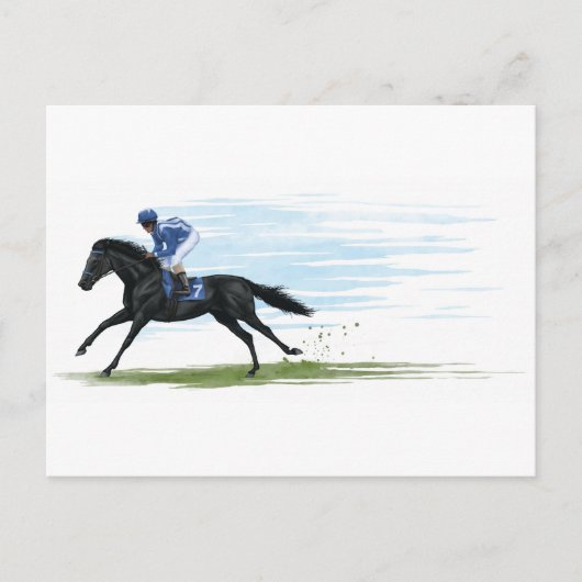 Carte Postale cheval de course (Devant)