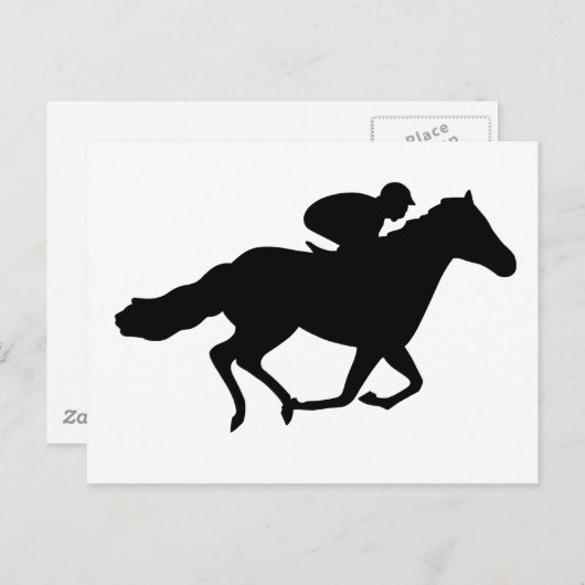 Carte Postale Cheval de course (Devant / Derrière)