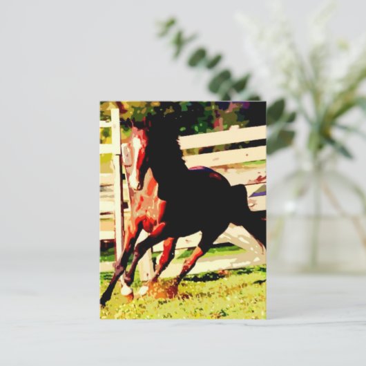 Carte Postale Cheval de course (Debout devant)