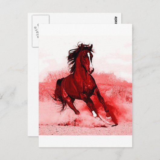 Carte Postale Cheval de course (Devant / Derrière)