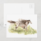 Carte Postale Cheval de course (Devant / Derrière)