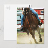 Carte Postale Cheval de course de baril (Devant / Derrière)