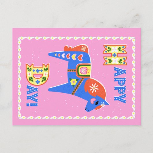 Carte postale cheval de Dala (Devant)