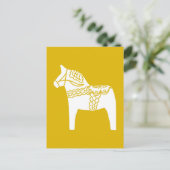 Carte Postale Cheval de Dala Jaune (Debout devant)