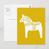 Carte Postale Cheval de Dala Jaune (Devant / Derrière)