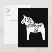 Carte Postale Cheval de Dala noir (Devant / Derrière)