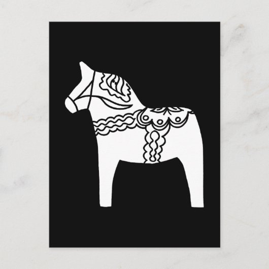 Carte Postale Cheval de Dala noir (Devant)