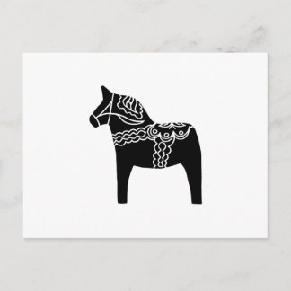 Carte Postale Cheval de Dala noir